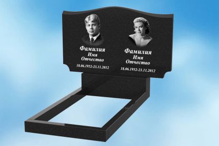 Двойной памятник из гранита горизонтальный Д-1