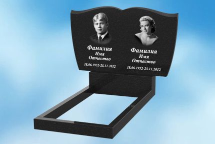 Двойной памятник из гранита горизонтальный Д-7