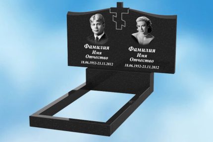 Двойной памятник с крестом из гранита Д-8