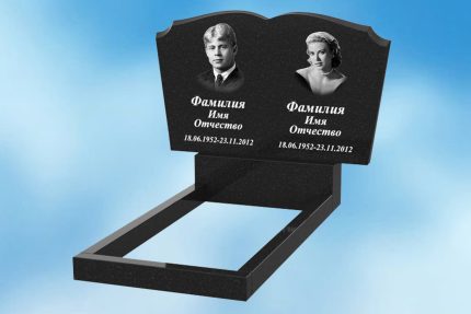Двойной памятник из гранита горизонтальный Д-9