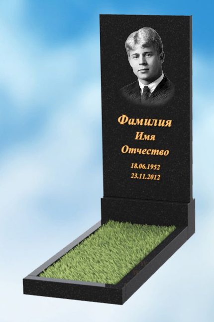 Одинарный памятник из гранита вертикальный В-1