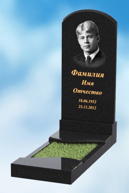 Одинарный памятник из гранита вертикальный В-2