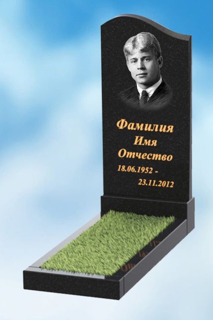 Одинарный памятник из гранита вертикальный В-3