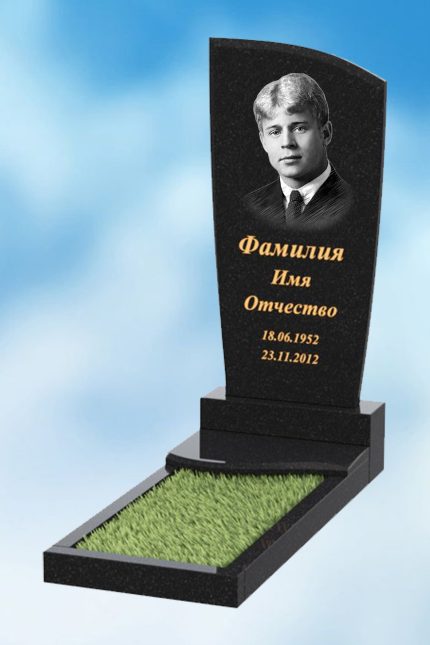 Одинарный памятник из гранита вертикальный В-7